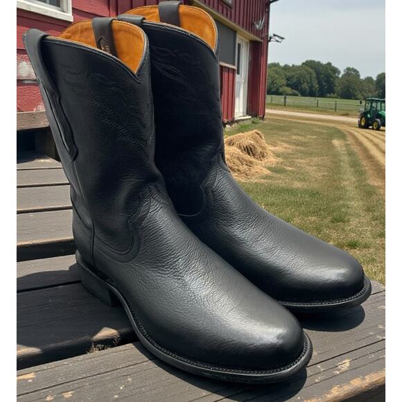 Ariat Bench Made Clanton Western Boot Black Mens Size 8.5 Fast Ship - Picture 1 of 13